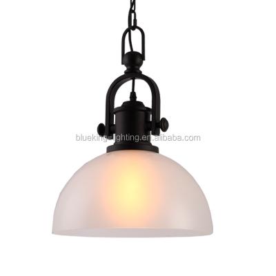 China Contemporary Nortic Frosted Glass High Baylight Fixture Blown Glass Pendant Light With Metal Body BK2051P for sale