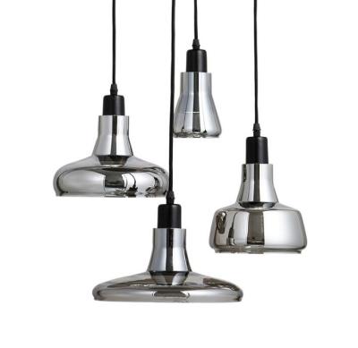 China Post Modern Cafe Decoration Hanging Pendant Lamp Modern Industrial Glass Smoke Plated Gray Color for sale