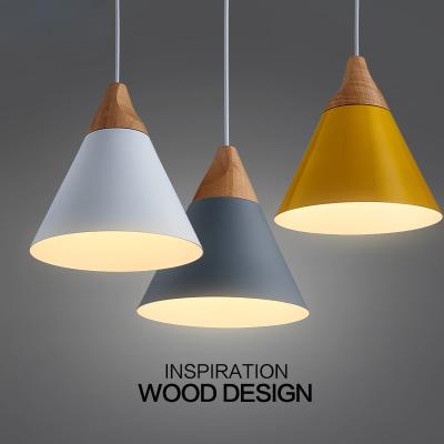 China Wholesale Modern Wooden Pendant Lamp Light Aluminum Shade Single Light for sale