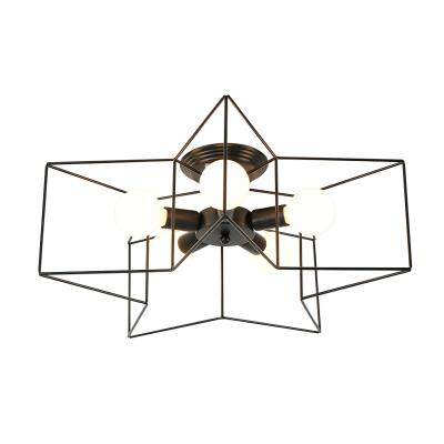 China Modern Nordic Decoration Wrought Iron Ceiling Lamp Modern Star Shape Led Ceiling Light Bedroom Living Room for sale