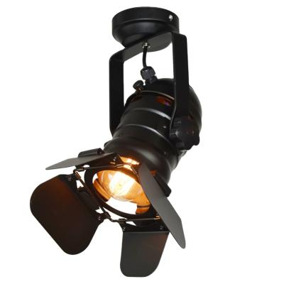 China Retro American Loft Outdoor Mounted Person Led Spot Ceiling Light Frame Wall Mount Fabric Shop Iron Hidden Bar Light for sale