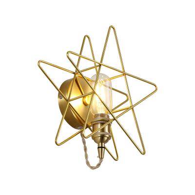 China Simple Iron Star Modern LED Wall Light Luxury Light Luxury Wall Lamp For Bedroom Living Room for sale