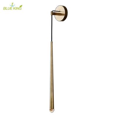 China Modern Nordic European Modern Bedroom Living Room Led Wall Bracket Metal Gold Copper Tube Wall Lamp Indoor Simple Hotel Wall Sconce for sale