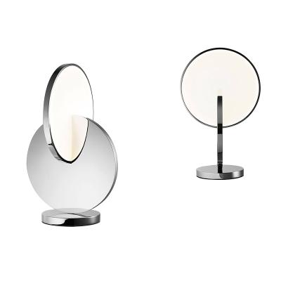 China Portable Modern Chrome Eclipse Designer Wrought Iron Mini Desk Lamp Home Hotel LED Dressing Table Light for sale