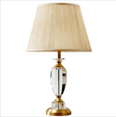 China EUROPEAN Crystal Cloth Cover Living Room Dimming Modern Crystal Table Lamps Wholesale Table Lamp Bedside Table Lamp Factory (Old) for sale