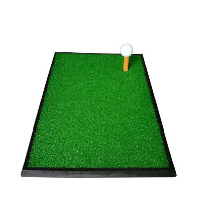 China Rubber Bottom + Bottom Non-Slip Nylon Golf Impact Grass Mat Indoor Rubber Practice Swing Trainer for sale