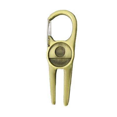 China Modern High Quality Zinc Alloy Metal Golf Key Chain Green Fork Fork For Golf Club for sale