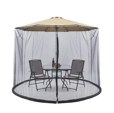 China Folded Table Umbrella Patio Umbrella HomeRoots 9 Large Insect Screen Mesh Black Mosquito Net Canopy Outdoor Adjustable Fence Curtains for sale