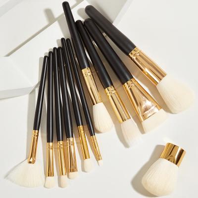 China Angular Blush Kabuki 11pcs Professional Blush Foundation Eyeshadow Vegan Brushes Private Label Customize Logo Makeup Brush Set for sale