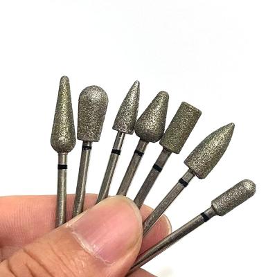 China High Quality Manicure in Current Professional Diamond Nail Drill Bit Flame Shape Burr Drill Bit For Manicure Files Nail for sale