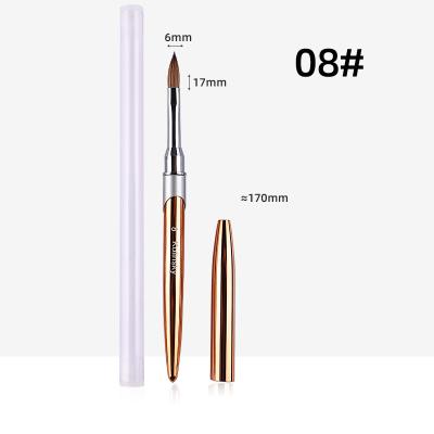 China New arrived100% pure acrylic kolinsky NAIL nail brush for nail art metal 8 handle 10 12 14 16 nail art kolinsky brush for sale