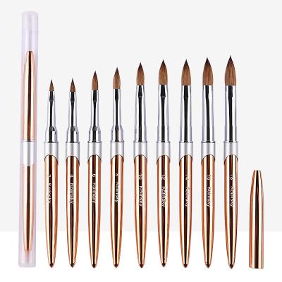 China NAIL Pure Kolinsky Hair Nail Art Brush Round Nail Oval Brush Logo Material Label Finger Color Handle Accept OEM Acrylic Makeup for sale