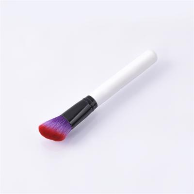 China 1pc Single Handle Slanted White Black Wooden Beauty Face Head Makeup Brush Single Base Brush for sale