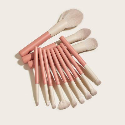 China Angular Blush 12Pcs Makeup Brush Set Synthetic Hair Professional Powder Base Contour Eyeshadow Blending Eyeliner Make Up Brushes for sale