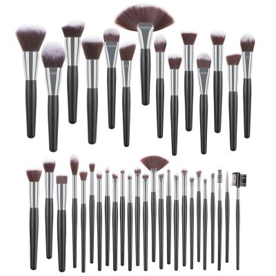 China Angular Blush 40pcs Mini Makeup Brush Set Travel Item With Bag Good Quality for sale