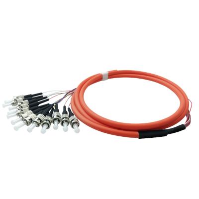 China FTTH 12 Core Fiber Optic Pigtail 12 Core Bundle Pigtail ST/UPC Bundle Pigtail for sale