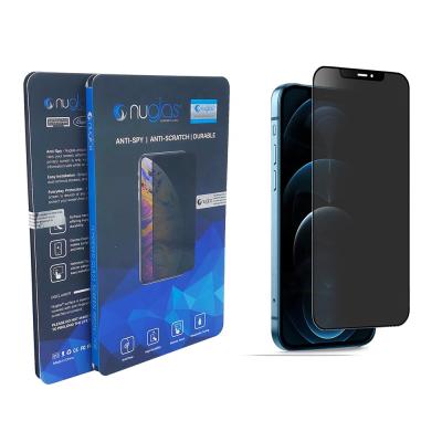 China Custom Full Coverage OEM 3D Privacy Tempered Glass Screen Protector For iPhone 12 for sale