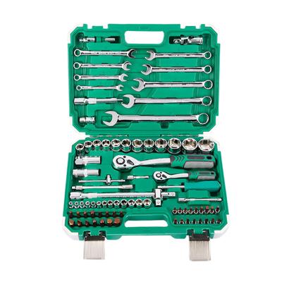 China Auto Repair Socket Set Chrome Vanadium Steel 82 Piece Auto Repair Set Multifunctional Socket Ratchet Tool Box for sale