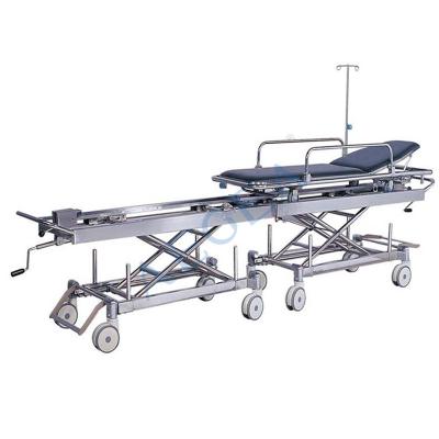 China Back Section and Height Adjust Manual Stainless Steel Adjustable Bottom Emergency Operating Room Connecting Transport Stretcher from Manual AG-HS011 for sale