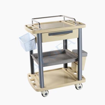 China ABS AG-P37 Traditional Equipment Plastic Mobile Nursing Equipment Trolley Medicine Clinic Trolley With Bucket for sale