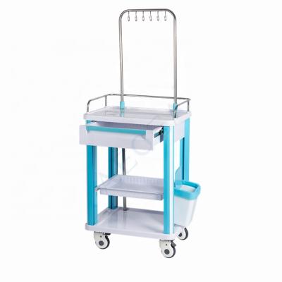 China AG-IT006B1 Traditional Mobile Infusion Hospital Plastic Medical Serving Cart for sale