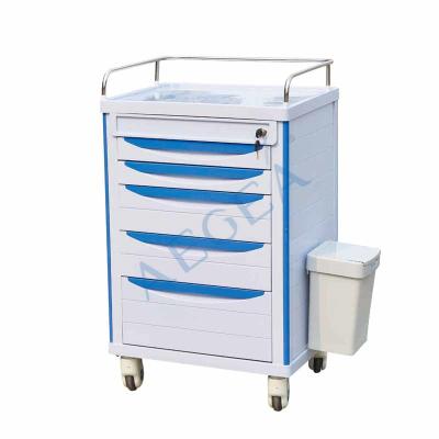 China ABS Material Traditional Hospital AG-MT006 Nurse Mobile Medicine Trolley Trolley for sale