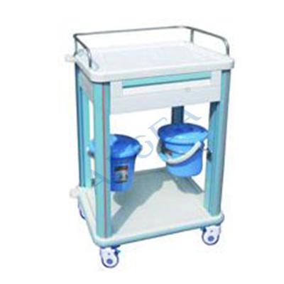 China AG-CT006B1 Traditional Crash Trolley Hospital Ward Room Used ABS Medical Trolley With Drawer for sale