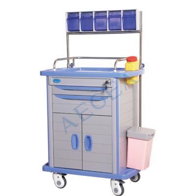 China ABS Traditional Material Hospital Nursing Medicine AG-AT001A3 Medical Used Anesthesia Drug Trolley for sale