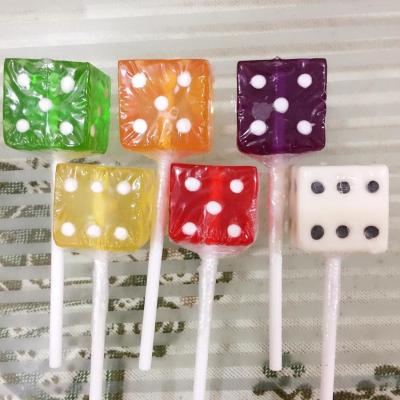 China colorful dice shape sweet cube lollipop hard candy with fruit flavor for sale