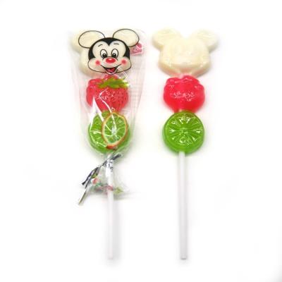 China colors fruit flavor animal shape lollipop mickey mouse lollipop candy price for sale