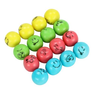 China Halal fruit flavor smiling face hollow ball bubble gum candy rolling bubble gum for sale