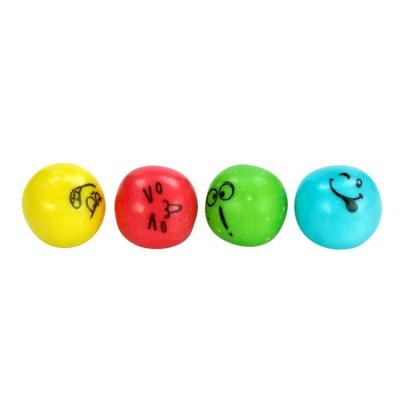 China Facial Expression fruit flavor multi color round ball chewing gum in bulk chewing bubble gum candy for sale