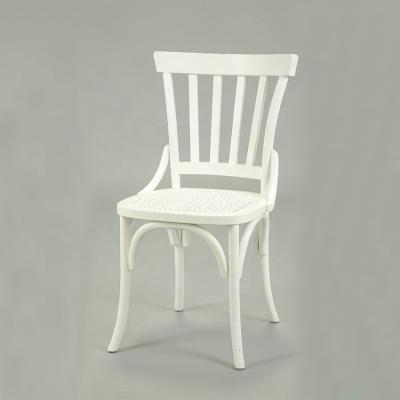 China EUROPEAN Design Furniture High Back Wooden Rattan Dining Chair / Cane Seat White Color Wood Chair (FC152) for sale