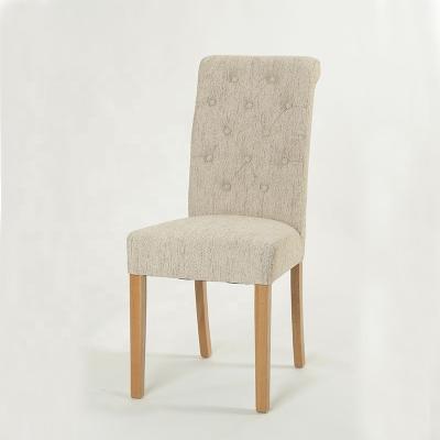 China Modern European Style Hot Selling Fabric Restaurant Dining Chair High Back Solid Wood Dining Chairs ZD-1118A for sale