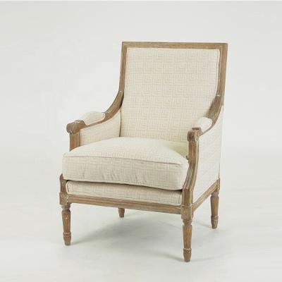 China Rustic Classic Design Hand Carved Living Room Armchair / Upholstered Wood Furniture (CH-811-Oak) for sale