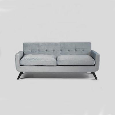 China Traditional Modern Living Room Low Arm 3 Seat Sofas / Wooden Leg Button Button Seat Fabric Back Sofa (KS-39-3) for sale