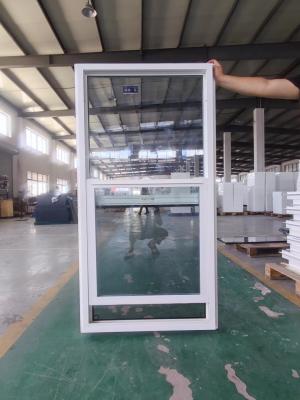 China Plastic Vertical Sliding Single Hung Windows American House Vinyl Window Black White for sale