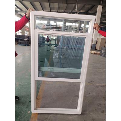 China Plastic Vertical Sliding UPVC Single Hung Windows American House Vinyl Window for sale