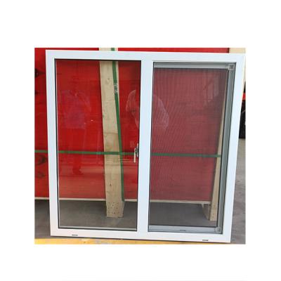 China 58mm Single Sliding Window Single Glass Tempered Glazed White UPVC for sale