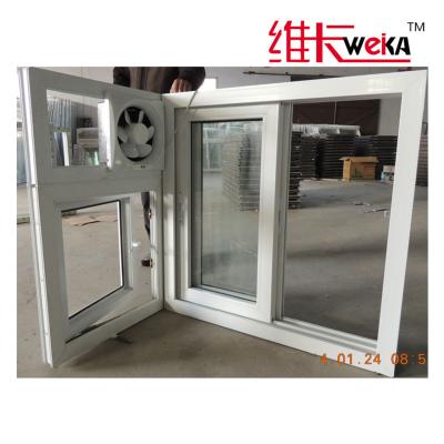 China House PVC Vinyl Crank Out Windows Double Tempered Glass OEM for sale