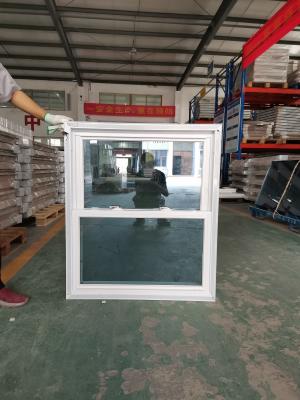 Cina Disegno di griglia a finestra a doppia appesa in UPVC bianco con schermo anti-insetti in vendita