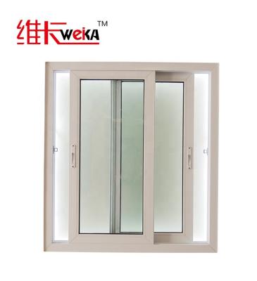 China Frame Wit PVC Venster Twee panelen Schuifvenster Product Te koop