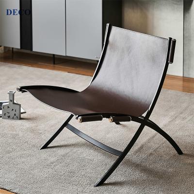 China Nordic Living Room Sofa Chair Elegant Leather Saddle Chair Industrial Unique Living Room Furniture for sale