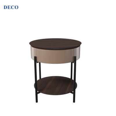 China E1 Stand Elegant Style Bedroom Furniture Solid Wood Bedside Table Hotel Side Cabinet Environment Friendly for sale