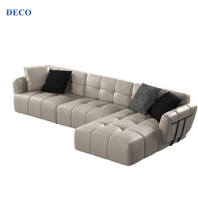 China 3 Seater Modular Genuine Leather Corner Sofa With Chaise Lounge In Itatian Style Sofas for sale