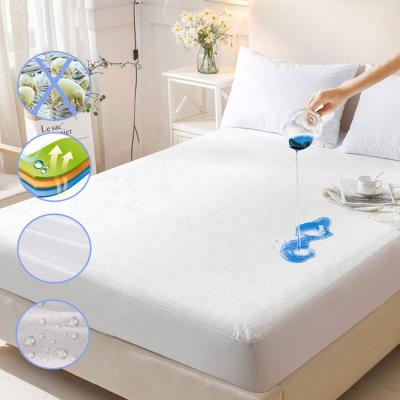 China Air Permeable Cotton Terry Mattress Cover Custom Fabric Waterproof Mattress Protector for sale