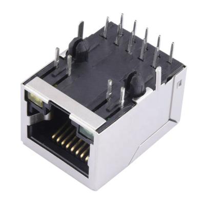 China HR911105A 10/100Base-TX Mobile/Protection/Car/Camera Socket Modular Ethernet Jack Tab Down with RJ45 Connector and 100M LED Transformer for sale