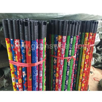 China Sustainable PVC Coated Paint Wooden Broom Handle With Broom Brush Handle Making Machine for sale