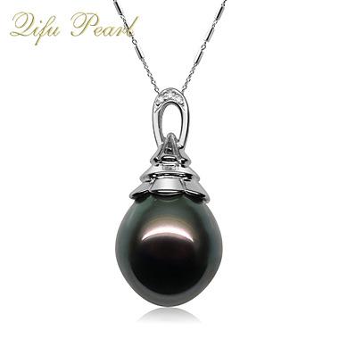 China Factory wholesale unique vintage 14.5-15mm tahitian pearl pendant pyramid directly designs 925 sterling silver pendent for sale