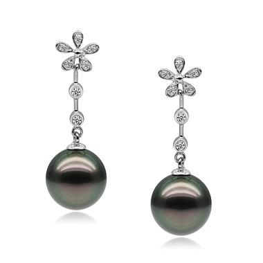 China Vintage Korean Hawaiian Long Qifu Flower Earrings Fits For 9.5-10mm Pearl for sale